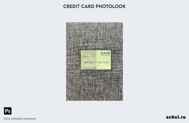 цифровая загрузка Гана Ecobank Гана виза дебетовая карта фотошаблон лицевой стор